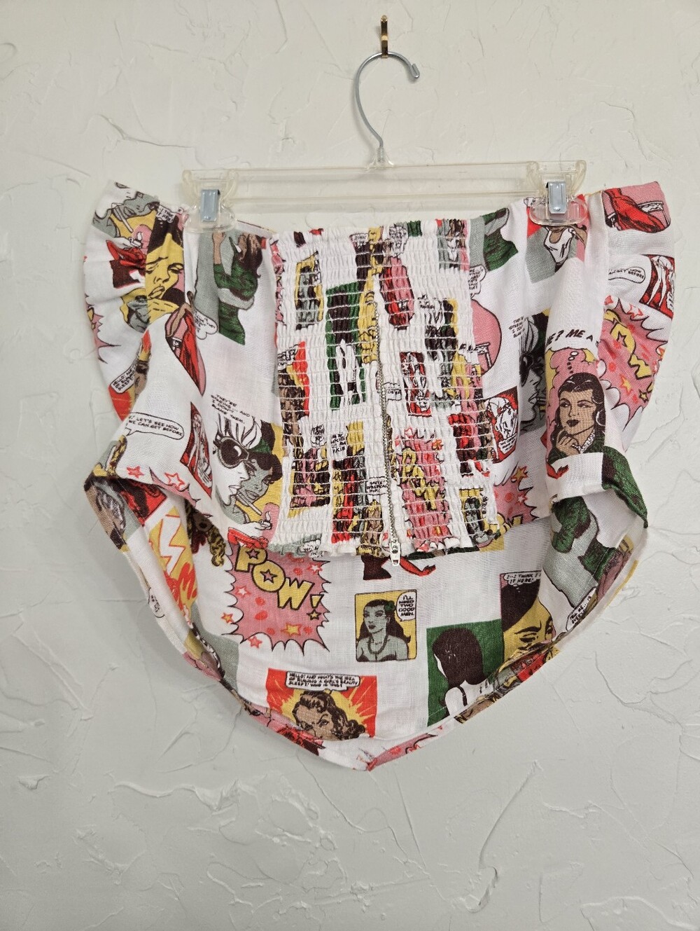 Reformation Linen Comic Cartoon Strapless Dillon Top, 16 - Picture 7 of 13